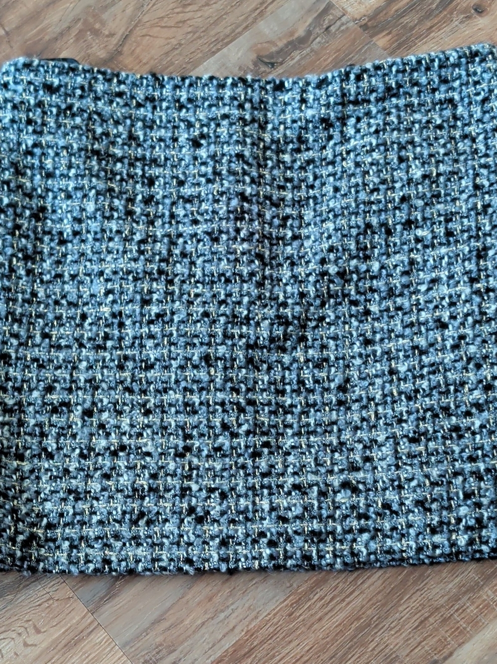 J.CREW Women's Blue/Black Tweed Mini Skirt Size 4 Lined Zip Closure